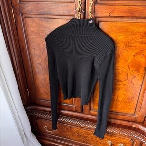 Ralph Lauren Black Ribbed Mock Neck Sweater
